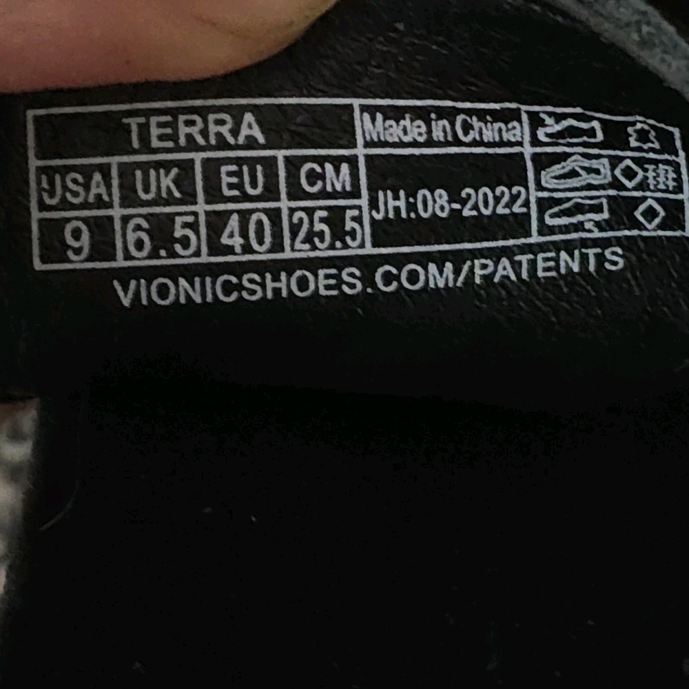 Vionic Terra Sandals Women Size 9 Black Leather Toe Post Orthotic Comfort - Picture 9 of 10